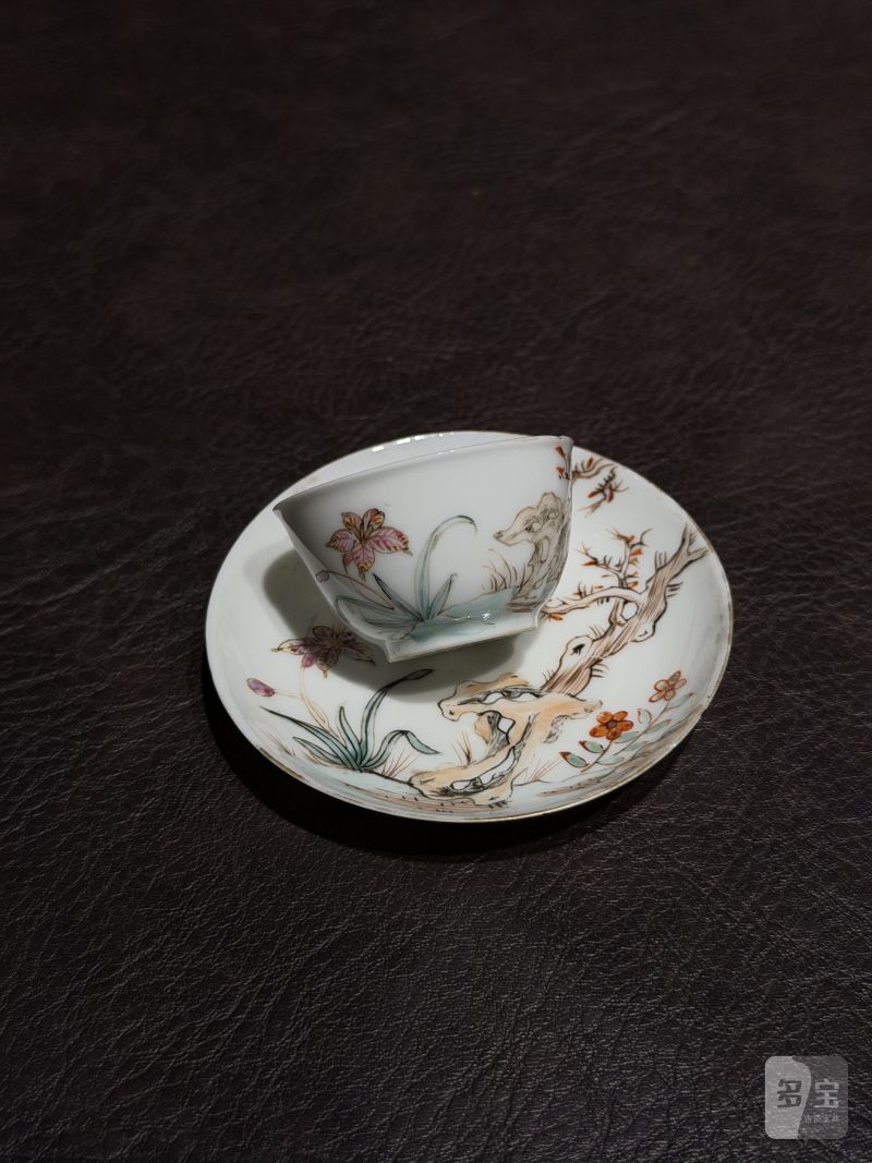 清乾隆 粉彩花鸟纹茶具一套25件 - 图107